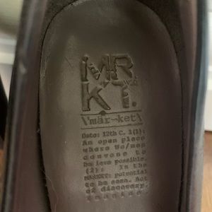 MRKT black leather chunky heels